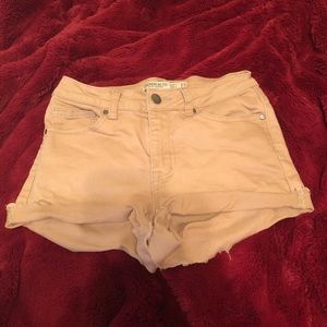 High Waisted Cream Shorts